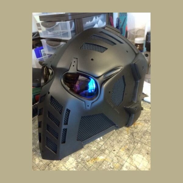 Máscara de airsoft Matrix Cyberskull 2 full face de fibra de vidrio – OD Green, lente de policarbonato, talla L
