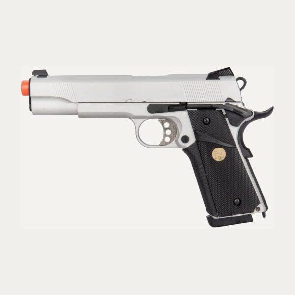 Pistola Airsoft Double Bell 1911 Full Metal GBB – Plateada (Ref. 784Y)