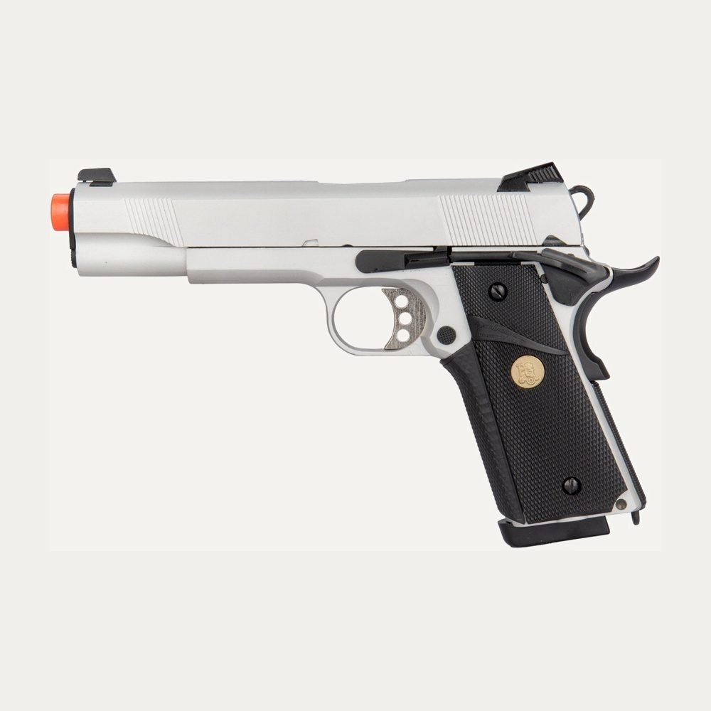 Pistola Airsoft Double Bell 1911 Full Metal GBB – Plateada (Ref. 784Y)