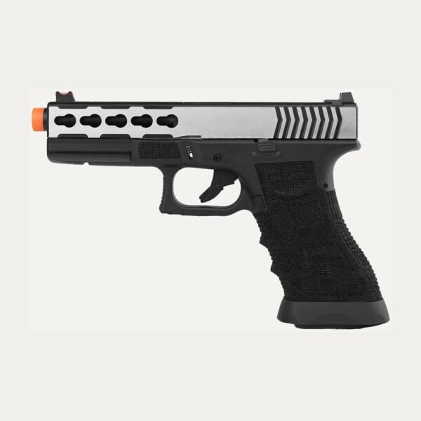 Pistola Airsoft Double Bell Glock 34 TTI Full Metal GBB – Plateada